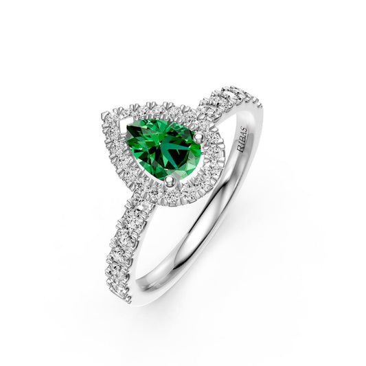 Diamond Ring with Tsavorite in White Gold R38651224