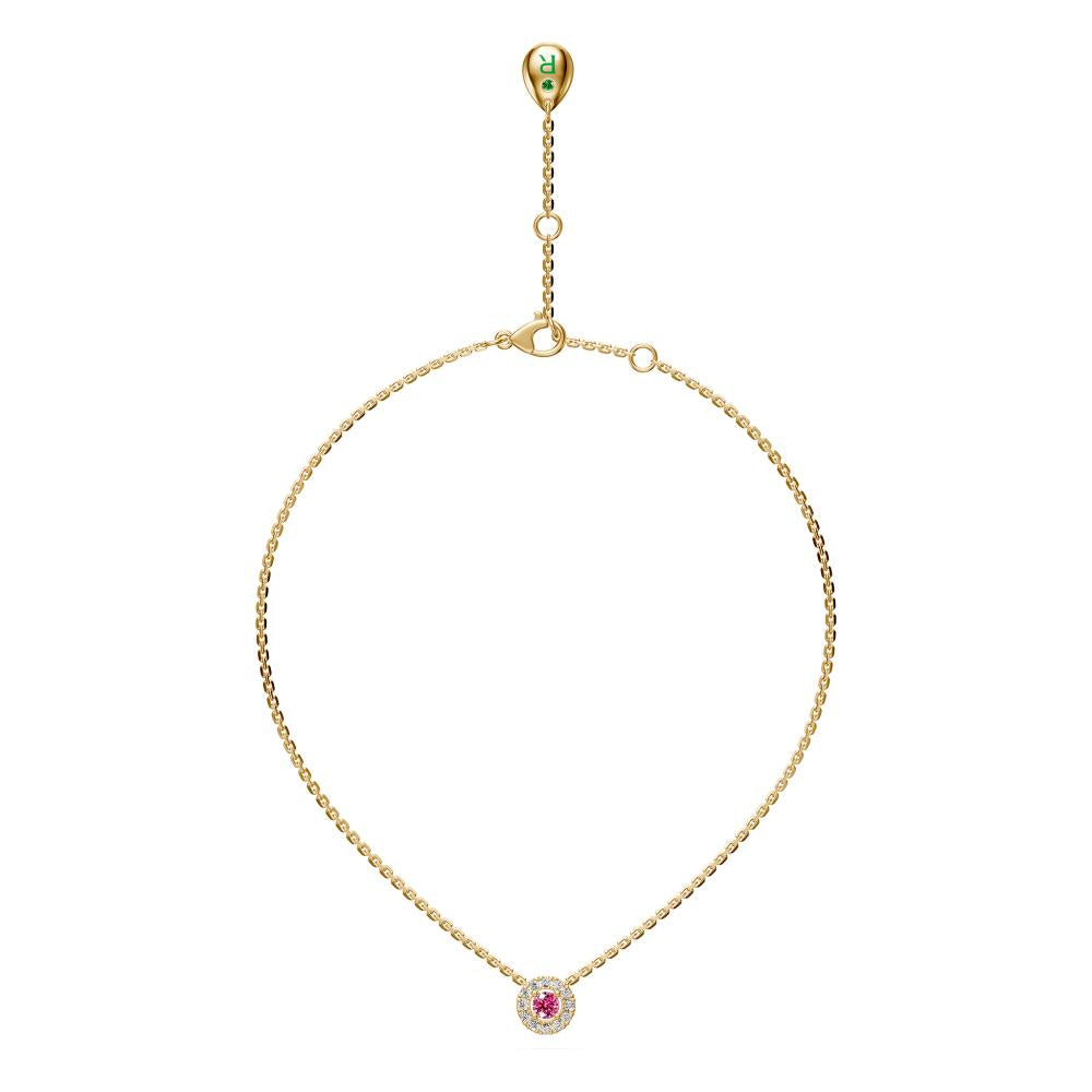 Pink Sapphires and Diamond Halo Necklace R35811224