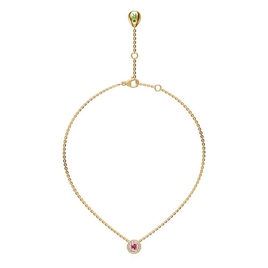 Pink Sapphires and Diamond Halo Necklace R35811224