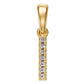 Yellow Gold Mini Pendant Necklace with Diamonds, letter I JFA199022