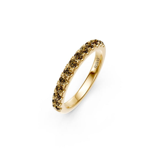 Cognac Diamond Band Ring in Yellow Gold JFA200850