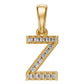 Yellow Gold Mini Pendant Necklace with Diamonds, letter Z JFA199030