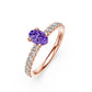 Diamond Ring with Tanzanite in Rose Gold R04300325