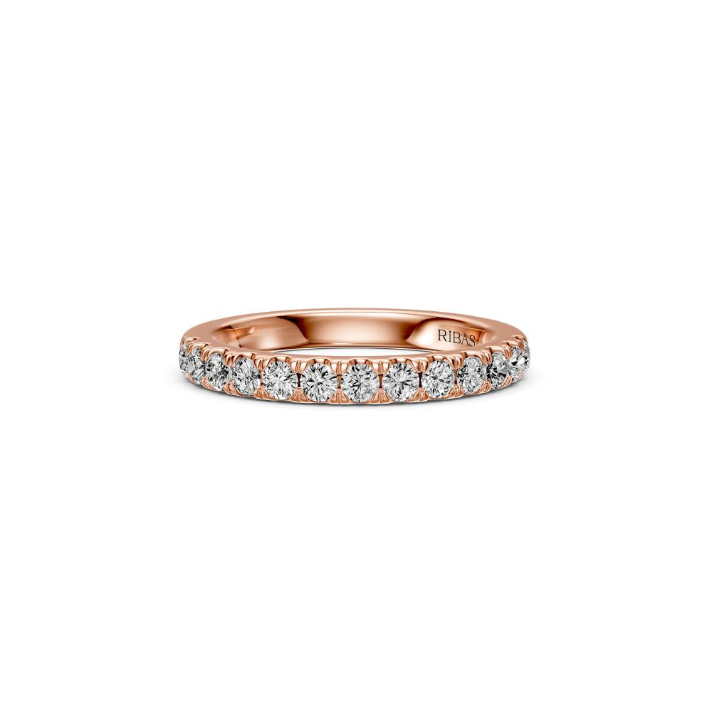 Diamond Band Ring in Pink Gold JFA19592