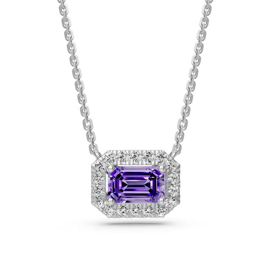White Gold Necklace with Tanzanite Stone R03940325