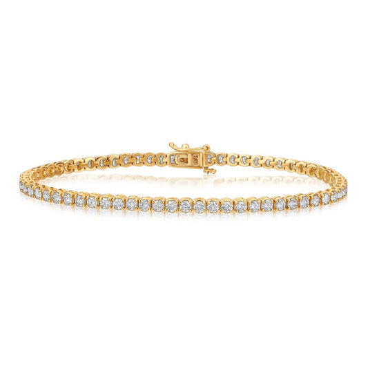 Bracciale tennis in oro giallo con diamanti LH0196