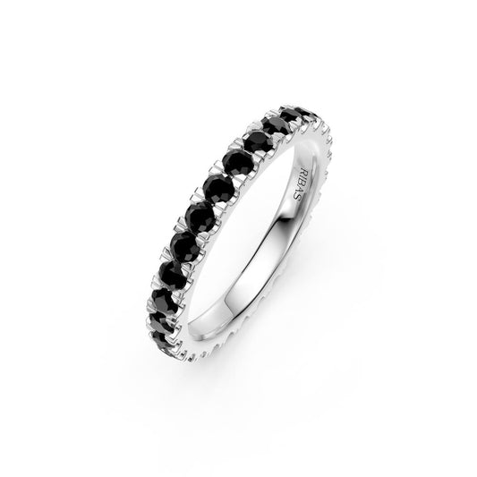 Black Diamond Band Ring in White Gold JFA19728