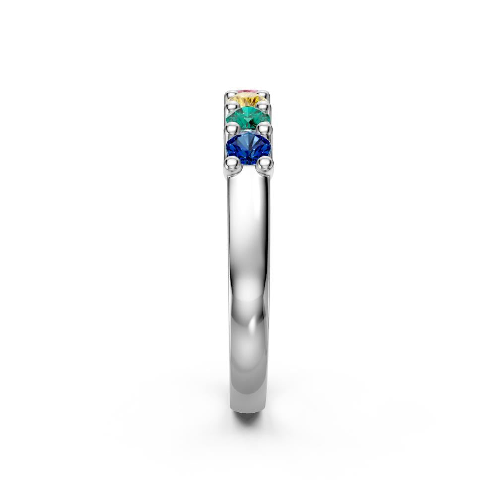 Sapphire Band Ring in White Gold R02700325