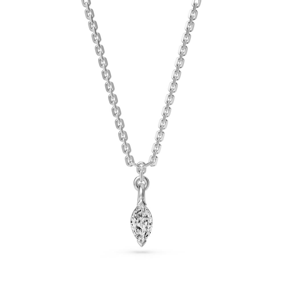 Diamond Necklace with chain in White Gold JFA199999