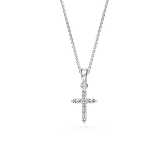 Diamond Cross Necklace in White Gold R21991124