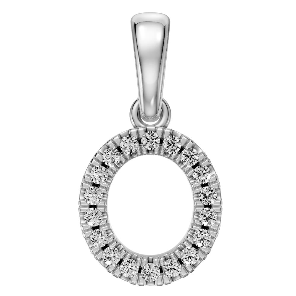 Diamond Pendant in White Gold, letter O JFA19803