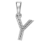 White Gold Mini Pendant Necklace with Diamonds, letter Y JFA199003