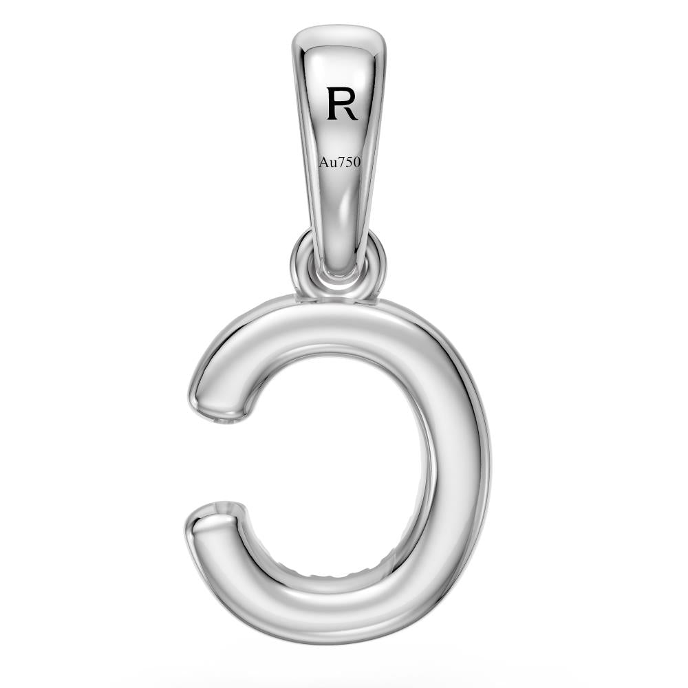 White Gold Mini Pendant Necklace with Diamonds, letter C JFA198988