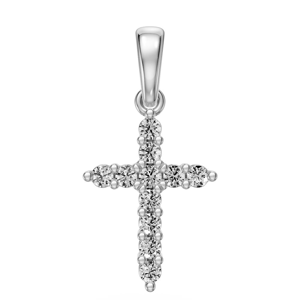 Diamond Cross Necklaces in White Gold R22041124