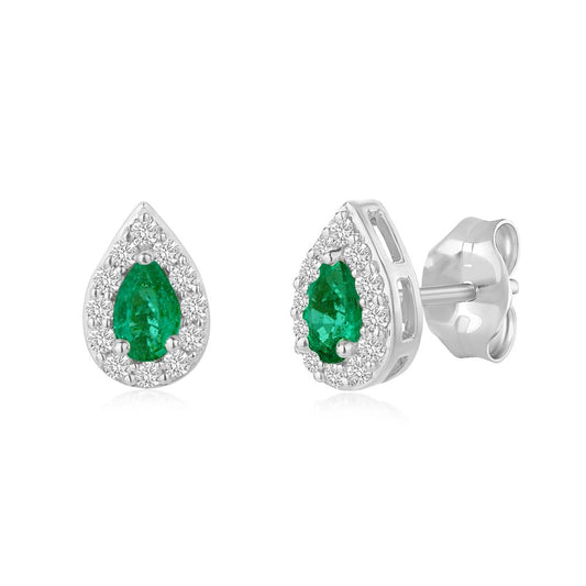 Diamond Earrings with Emerald JFA10998