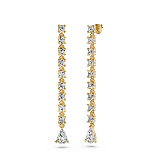 Diamond Drop Earrings in Yellow Gold JFA17579