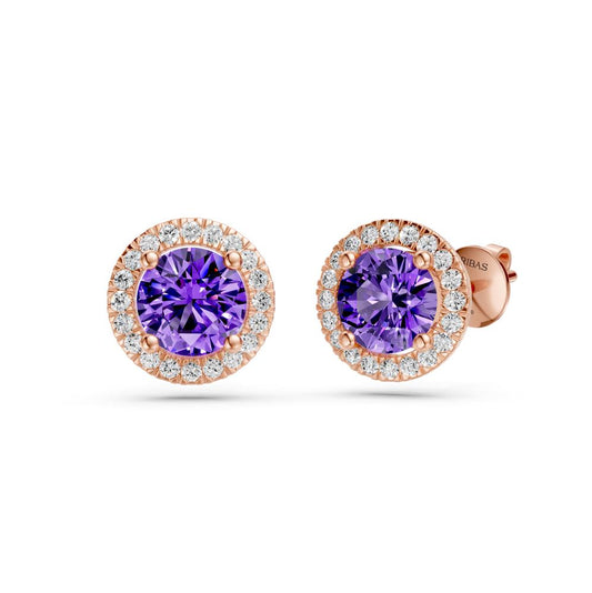 Diamond Earrings with Tanzanite in Rose Gold R37171224