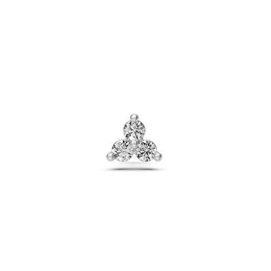 Triple Diamond Piercing in White Gold 0,12ct R27001124