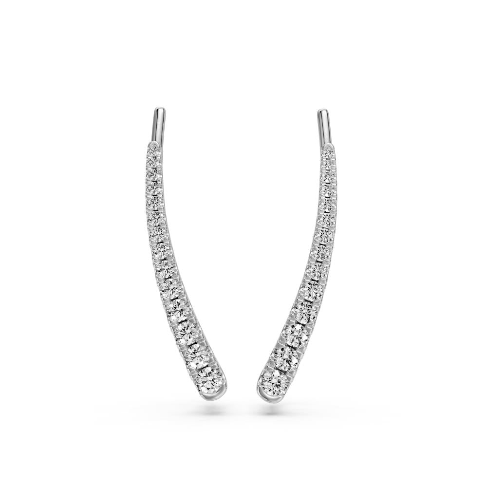 Arc Diamond Earrings in White Gold R09390924P