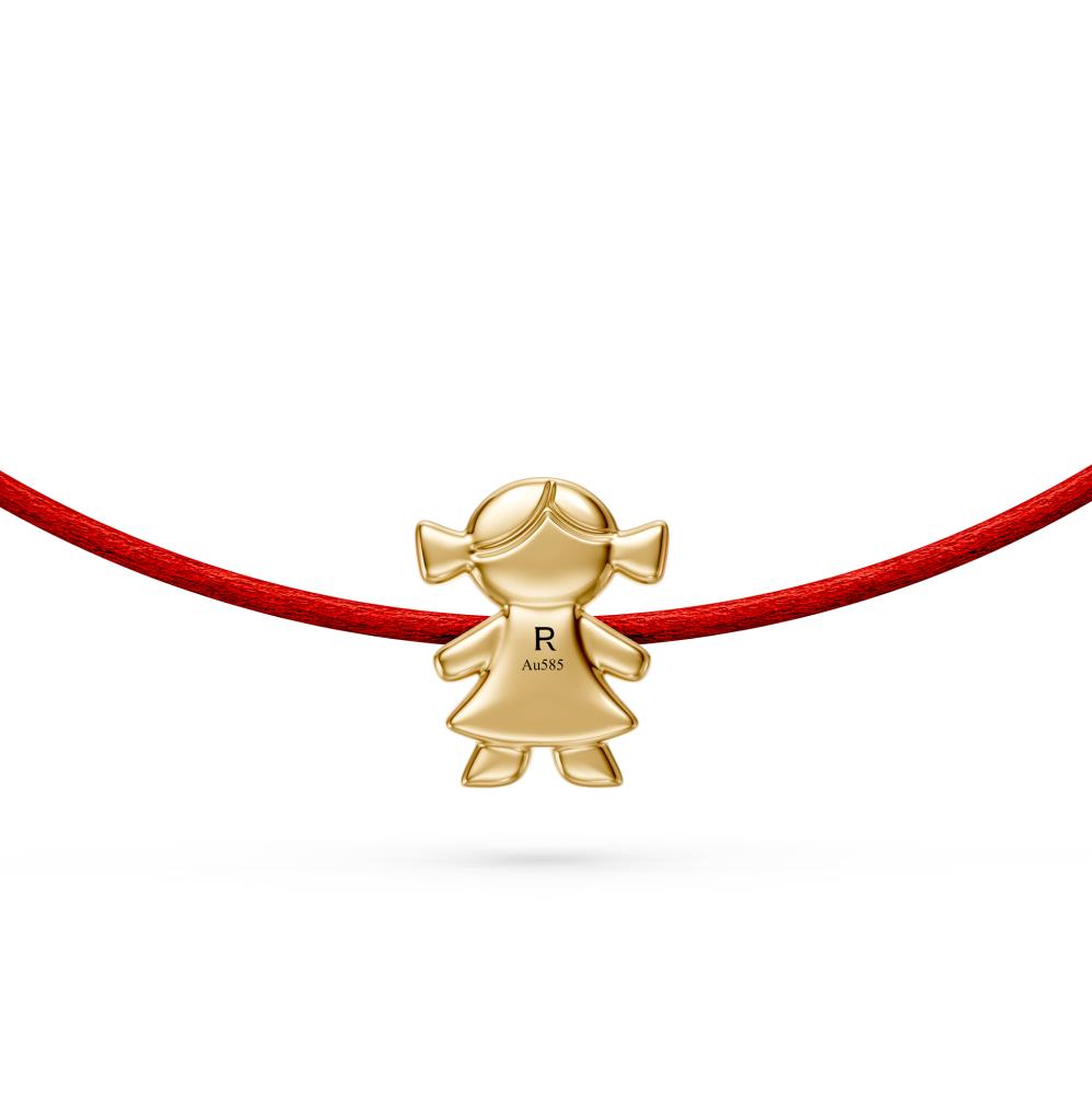 String Bracelet with Diamond in Yellow Gold "Girl" LP2005