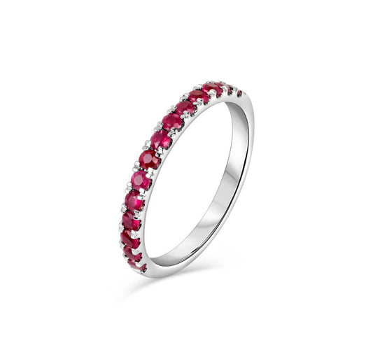 Ruby Band Ring in White Gold JFA0317