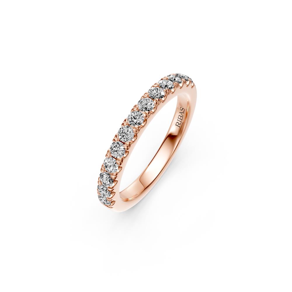 Diamond Band Ring in Pink Gold JFA19592