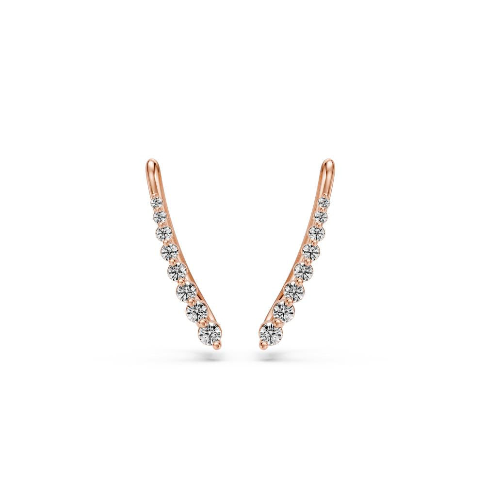 Arc Diamond Earrings in Pink Gold R22191124