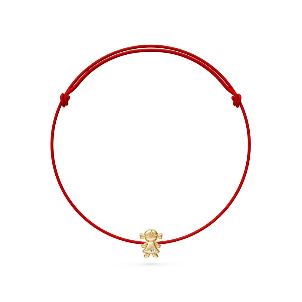 String Bracelet with Diamond in Yellow Gold "Girl" LP2005