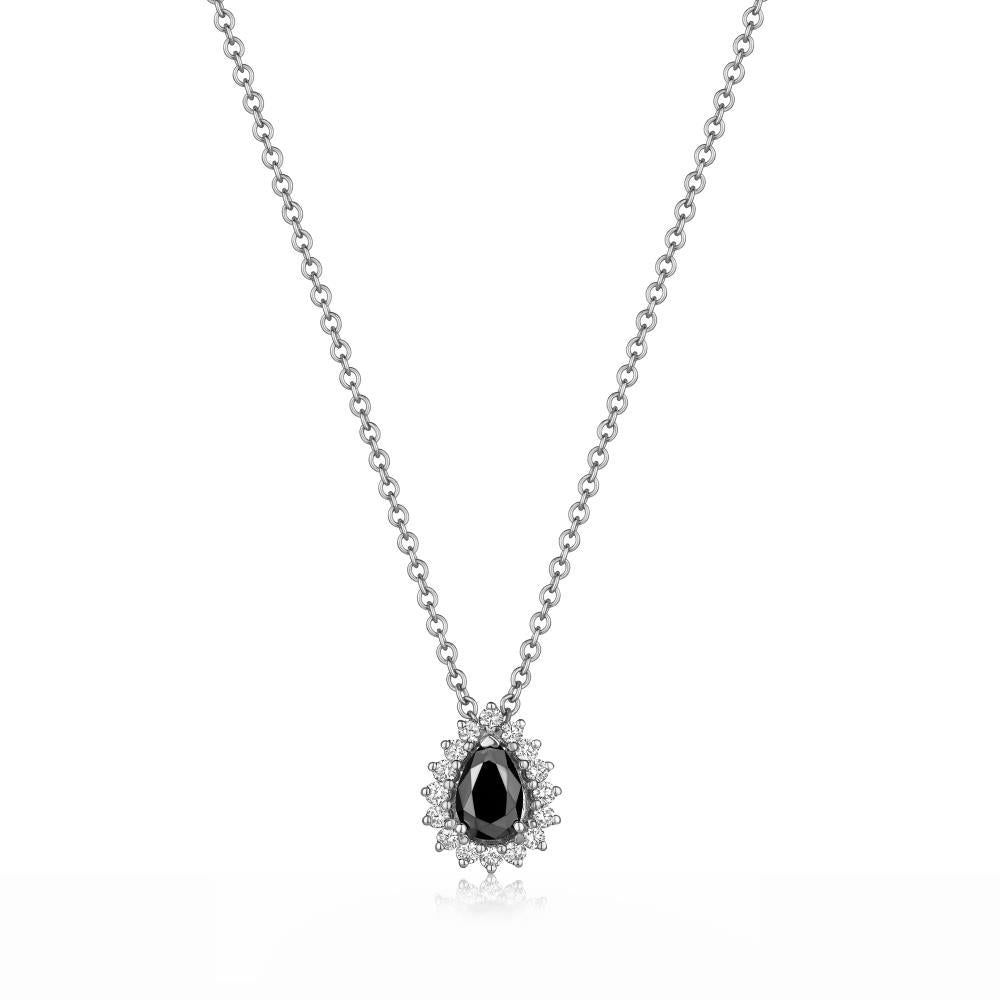 Black Diamond Necklace in White Gold NA05521