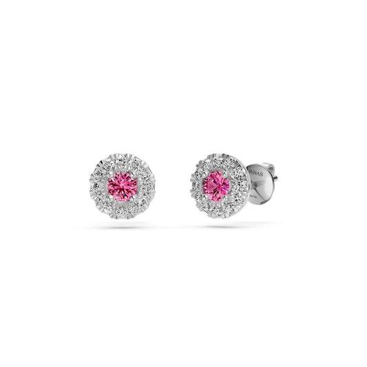Pink Sapphire and Diamonds Earrings in White Gold R01380325