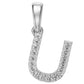 White Gold Mini Pendant Necklace with Diamonds, letter U JFA198989