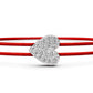 String Bracelet with Diamond in White Gold "Half Heart" R07760924