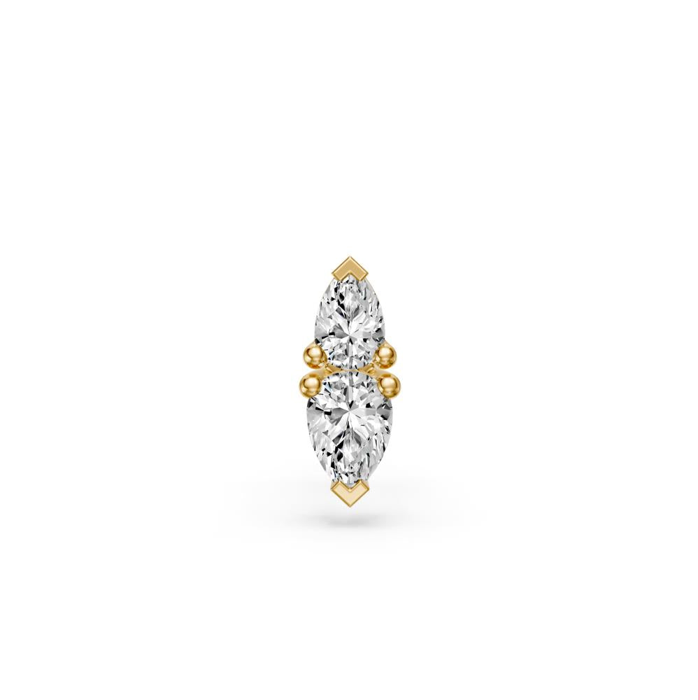 Double Marquise Piercing Stud in Yellow Gold R28481124