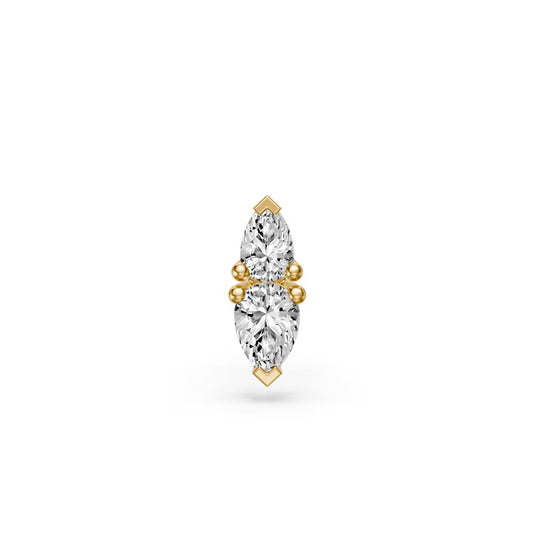 Double Marquise Piercing Stud in Yellow Gold R28481124