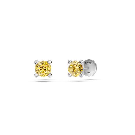 Yellow Sapphire Earring in White Gold R03000325