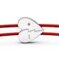 String Bracelet with Diamond in White Gold "Half Heart" R07760924