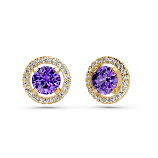Diamond Earrings with Tanzanite in Yellow Gold R37221224