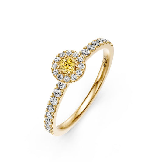 Diamond Ring with Yellow Sapphire in Yellow Gold R03310325