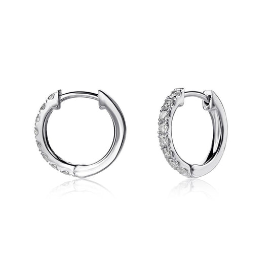 Diamond Hoop Earrings in White Gold JFA6264
