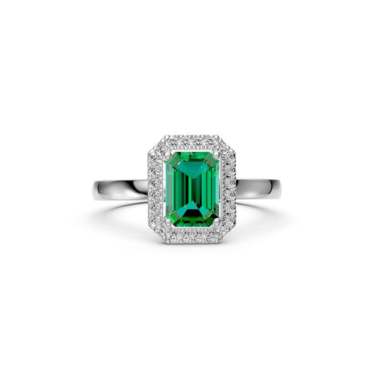 Diamond Ring with Tsavorite in White Gold R36291224