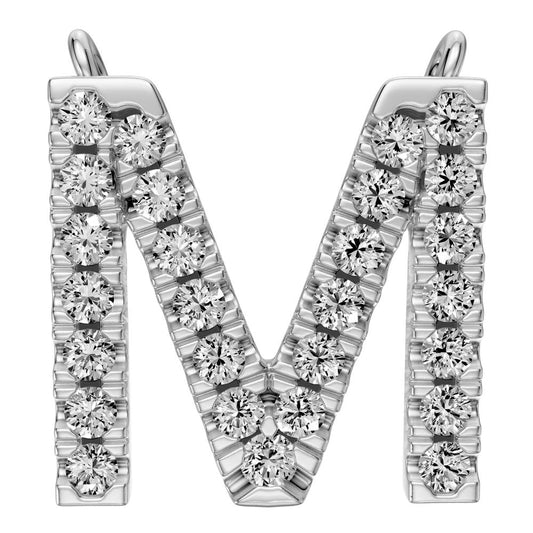 Diamond Letter M Pendant in White Gold R35151224