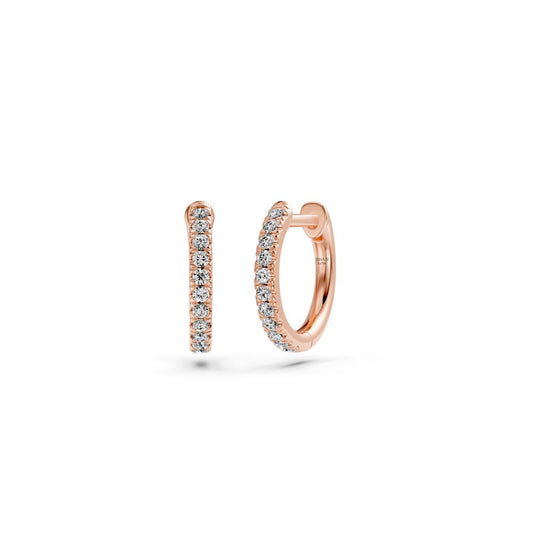 Diamond Hoop Earrings in Pink Gold JFA201073