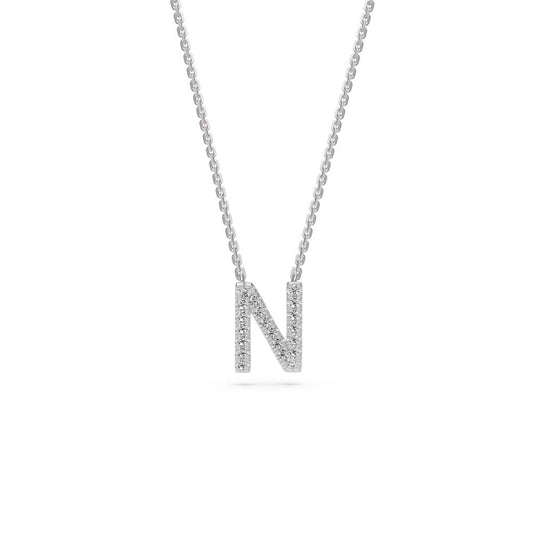 Diamond Letter N Pendant in White Gold R35181224