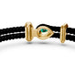 Leather Bracelet with Tsavorite and Diamonds AABR0231
