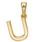 Yellow Gold Mini Pendant Necklace with Diamonds, letter U JFA199029