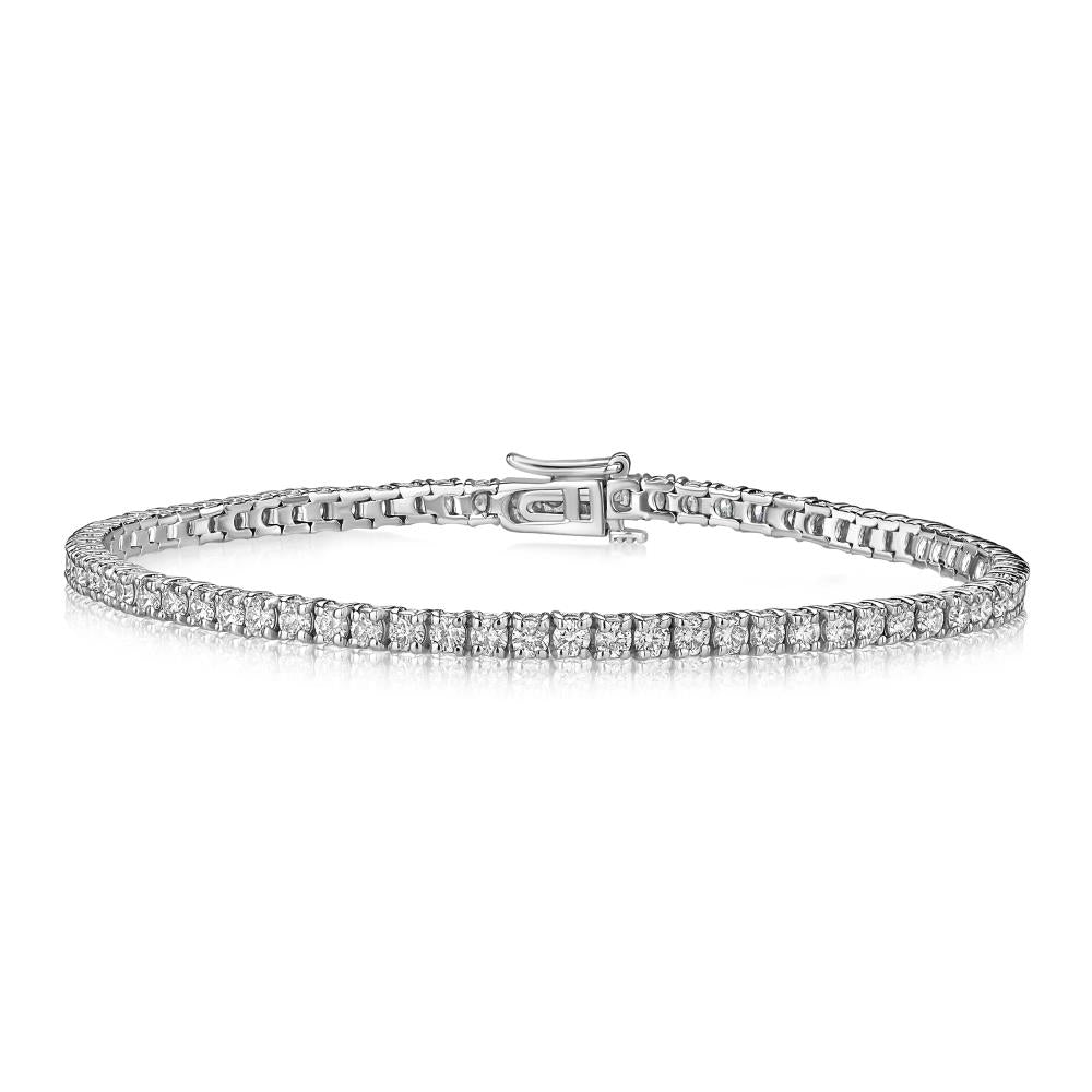 Bracciale tennis in oro bianco con diamanti LH0186