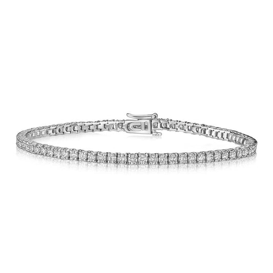 Bracciale tennis in oro bianco con diamanti LH0186