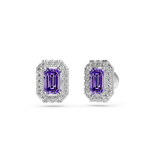 Diamond Earrings with Tanzanite in White Gold R04050325