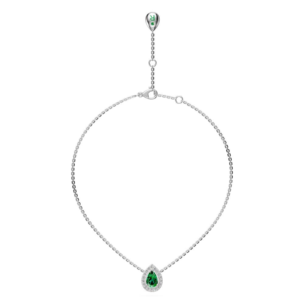 Tsavorite and Diamond Halo Necklace R36191224