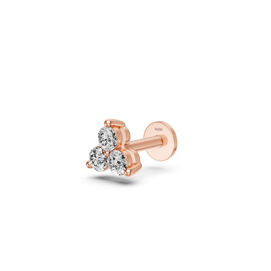 Triple Diamond Piercing in Rose Gold 0,12ct R25270725